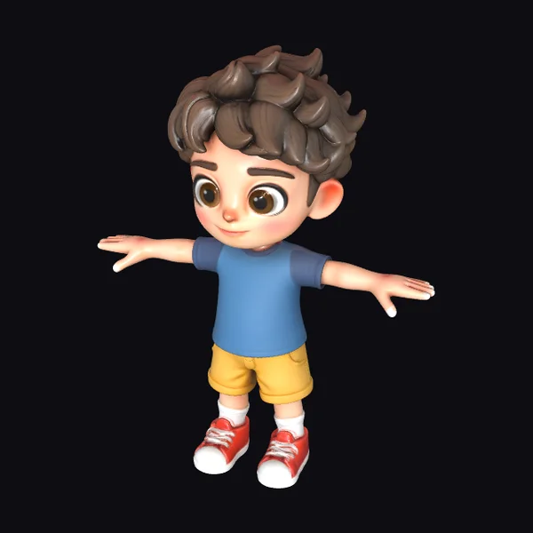 Cartoon Boy in T-Pose