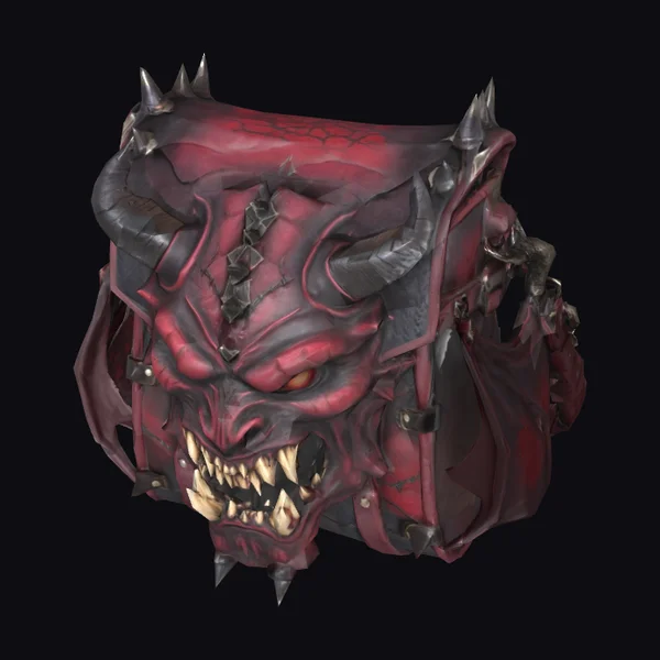 Demonic Red Leather Satchel