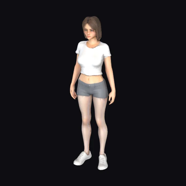 Young Woman in Shorts