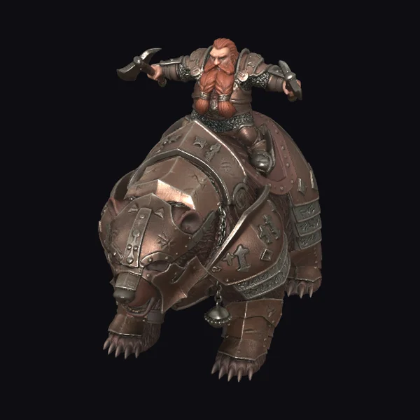 Dwarven Warrior on Bear