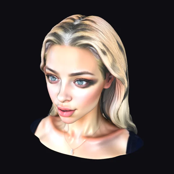 Blonde Woman Bust Portrait