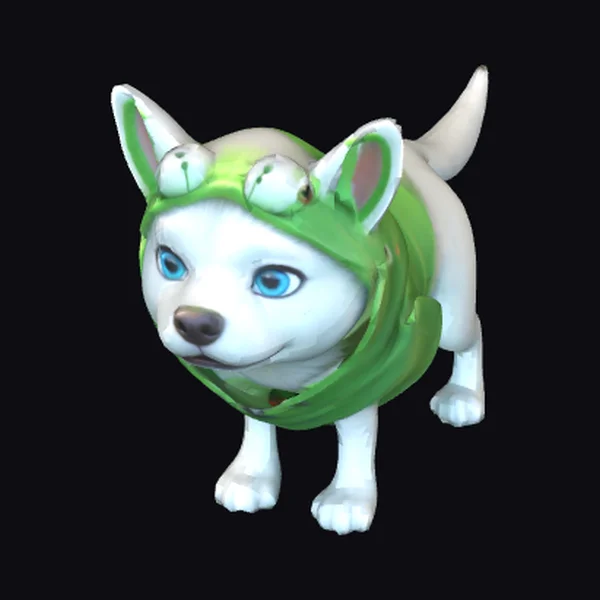 Husky in Frog Costume