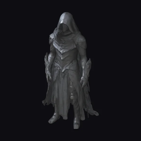 Dark Hooded Armored Figure