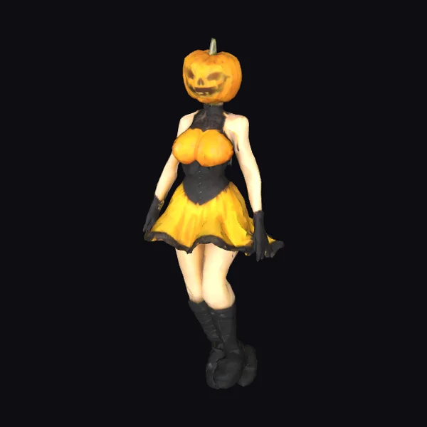 Pumpkin Headed Female Dancer