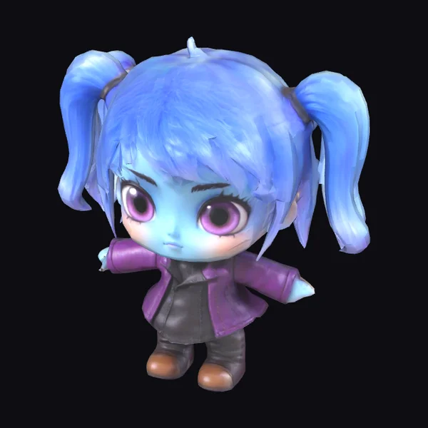 Chibi Blue Hair Girl