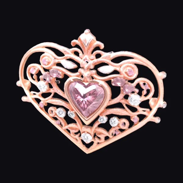 Rose Gold Heart Brooch