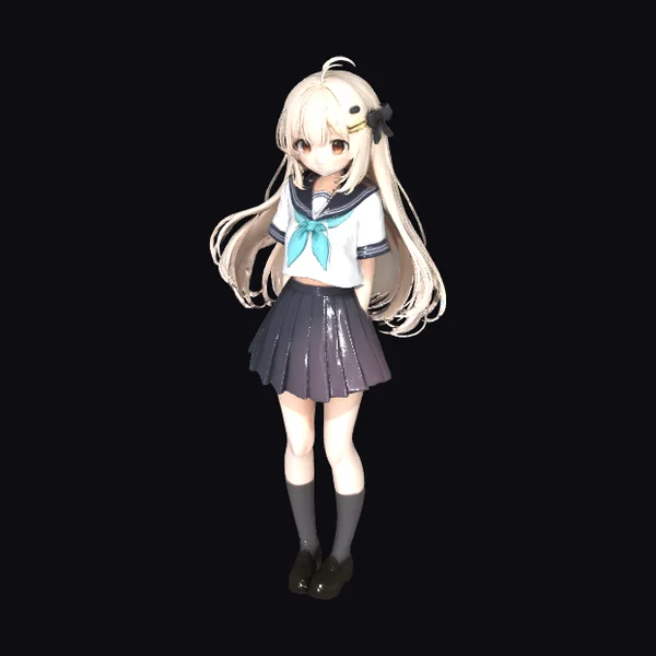 Blonde Anime Schoolgirl