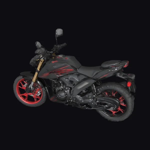 Black Motorcycle with Red Accents