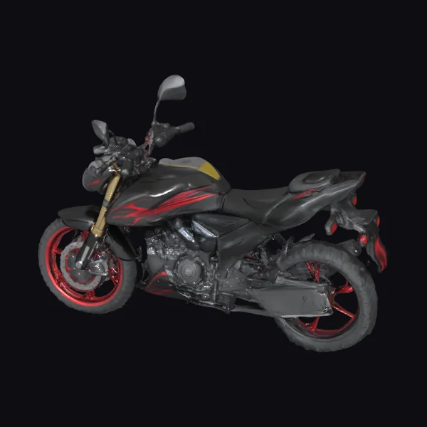 Black Motorcycle with Red Accents