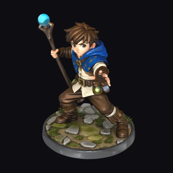 Young Apprentice Mage Figurine