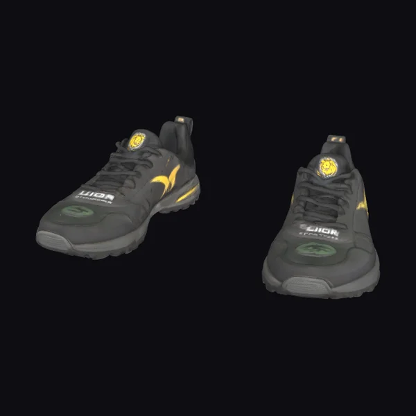 Black Sneakers with Lion Logo