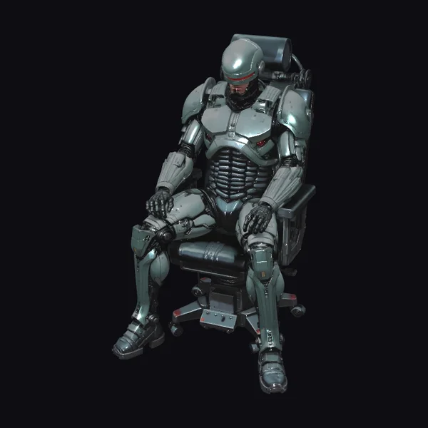 Cybernetic Soldier Sitting