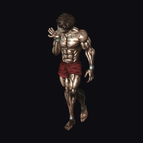 Muscular Boxer with Red Shorts