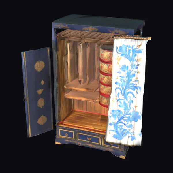 Ornate Blue Cabinet