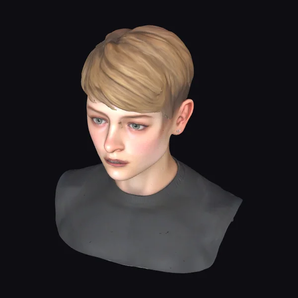 Woman Head with Short Hair
