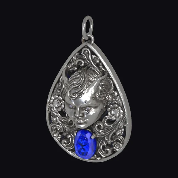 Teardrop Face Pendant