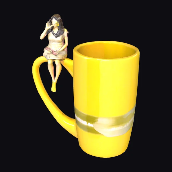 Yellow Mug with Girl