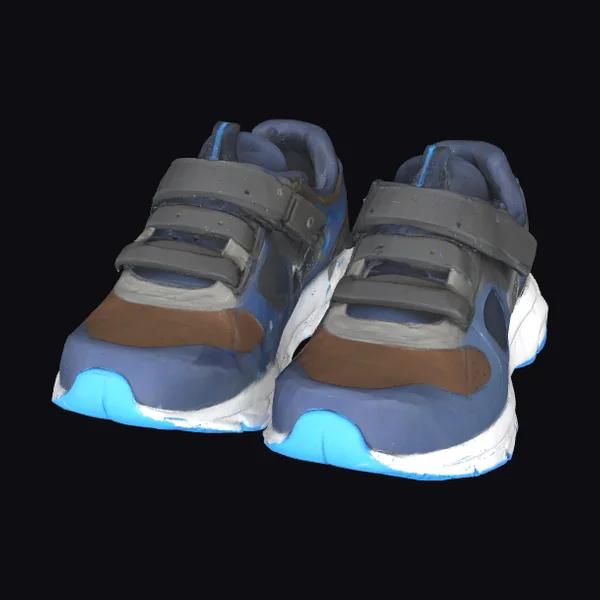 Blue Velcro Strap Sneakers