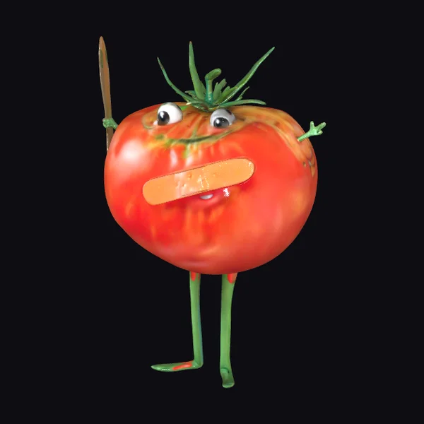 Bandaged Tomato Character