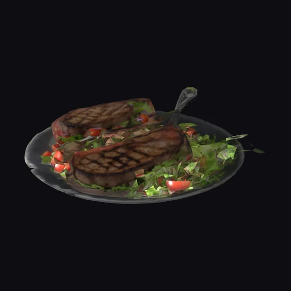 Grilled Steak on Salad