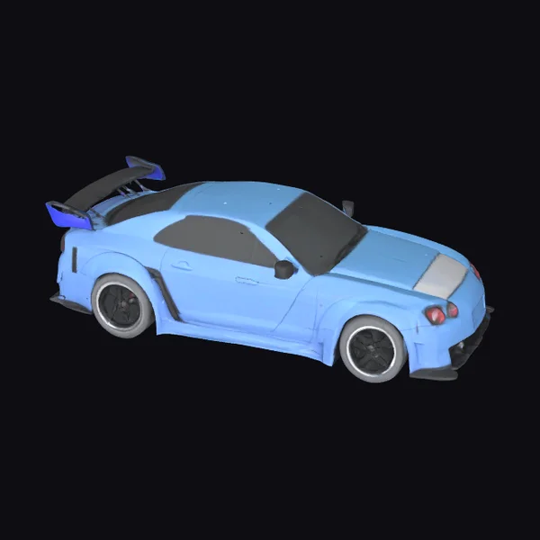 Drifting Blue Sports Car