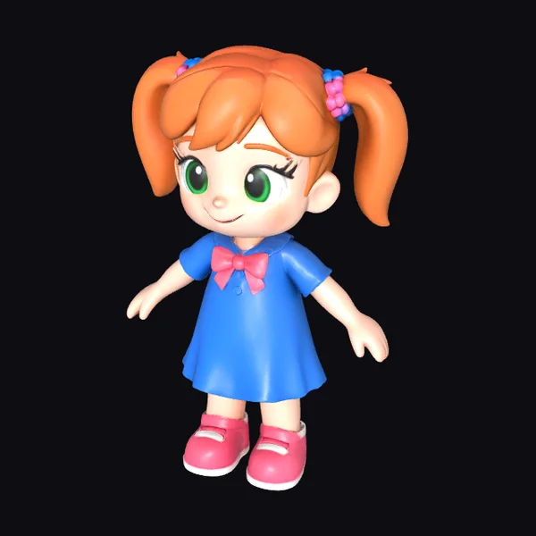 Little Girl with Pigtails