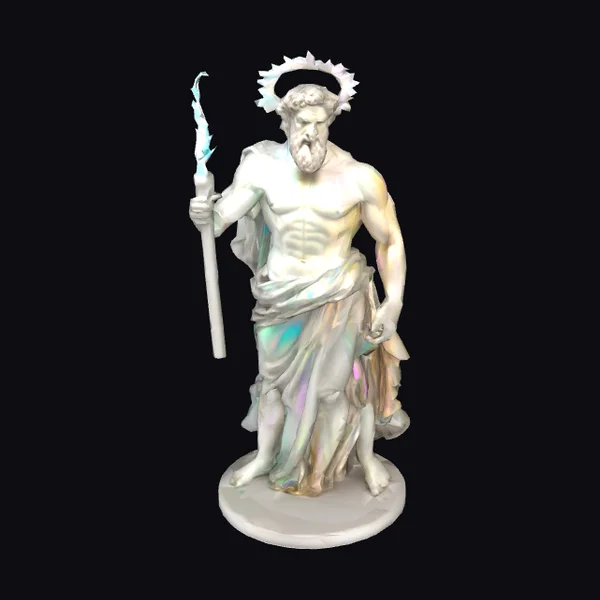 Iridescent Zeus Statue