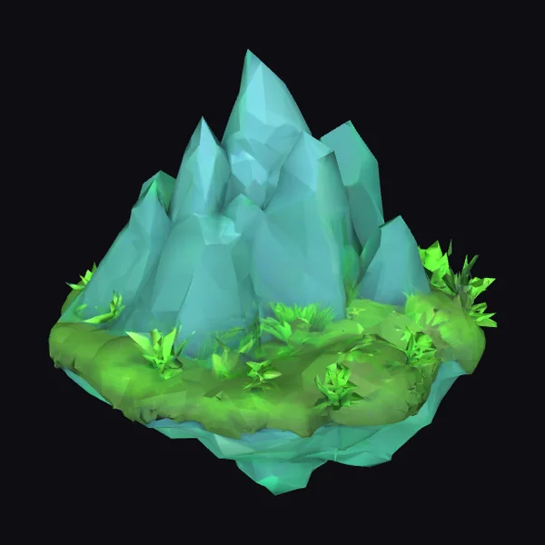 Floating Green Crystal Island