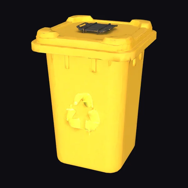 Yellow Recycling Bin