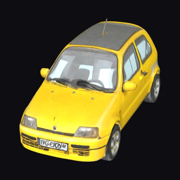 Yellow Compact Car