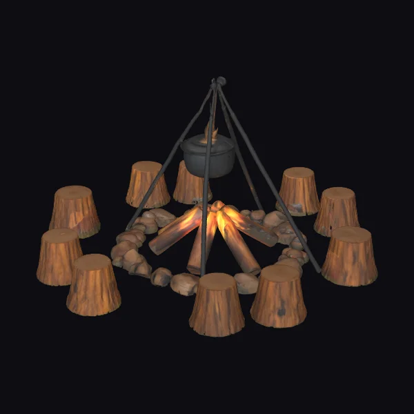 Campfire Gathering Scene