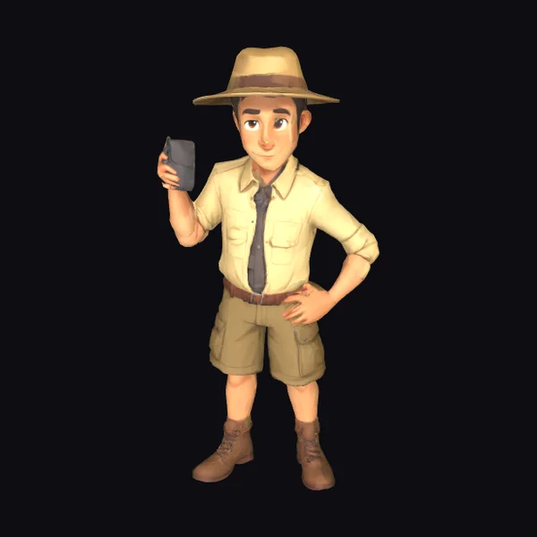Cartoon Explorer with Camera