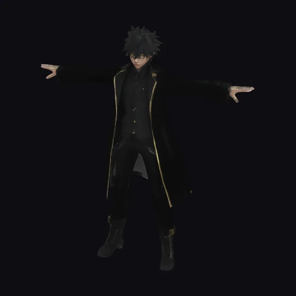 Young Male in Black Outfit