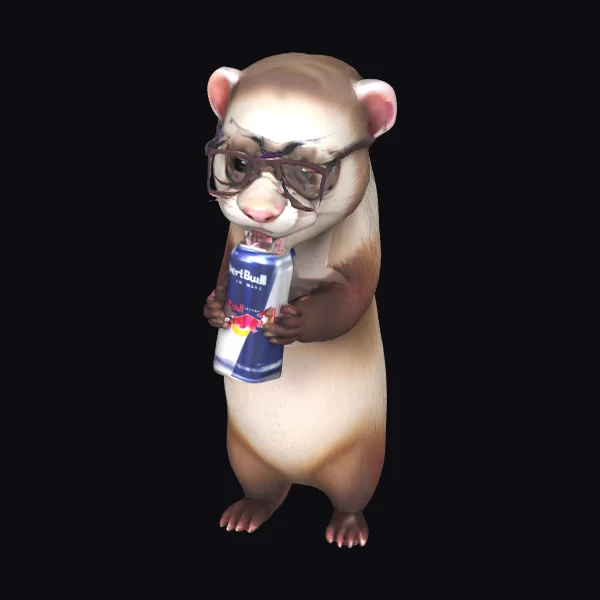 Ferret with Energy Drink