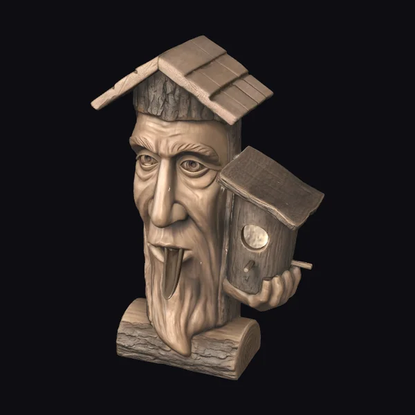 Wooden Face Birdhouse