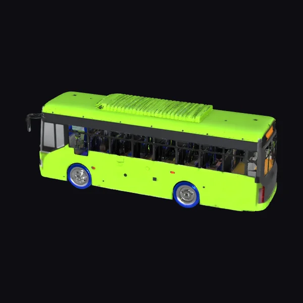 Lime Green City Bus