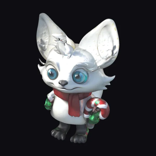 White Fox Christmas Character