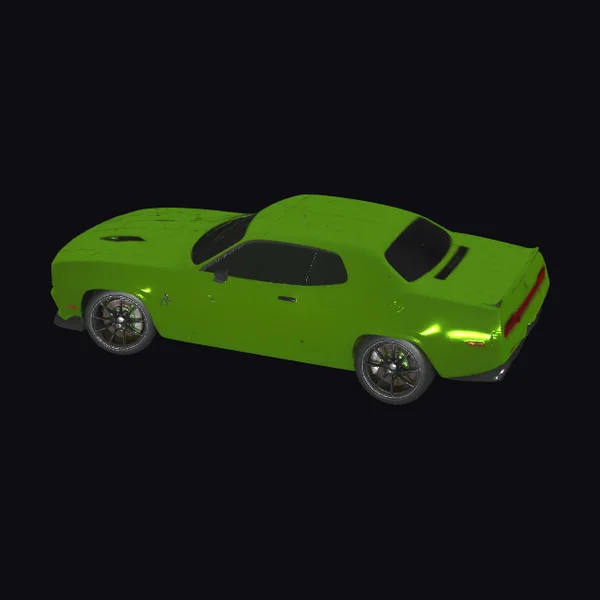 Green Muscle Car