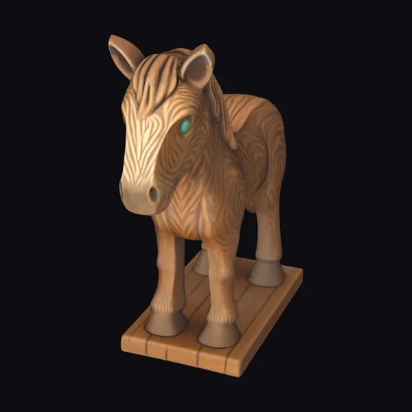 Wooden Horse Figurine
