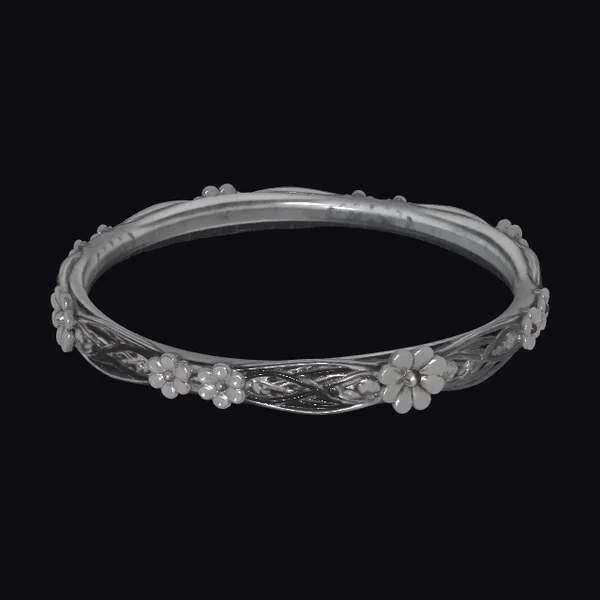 Silver Floral Bangle