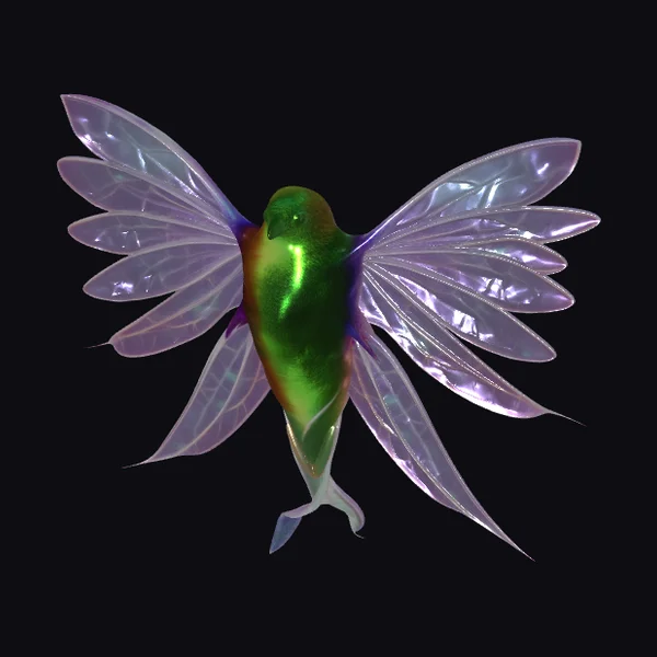 Iridescent Green Hummingbird