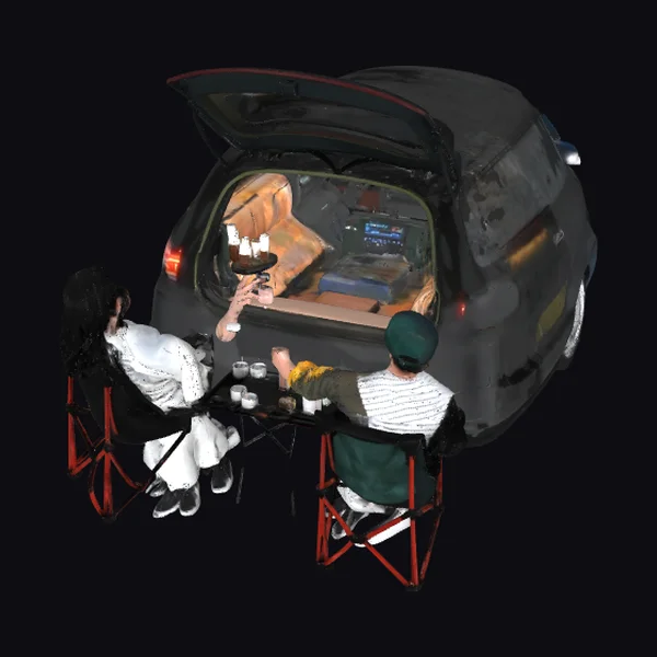 Couple Watching Movie Car