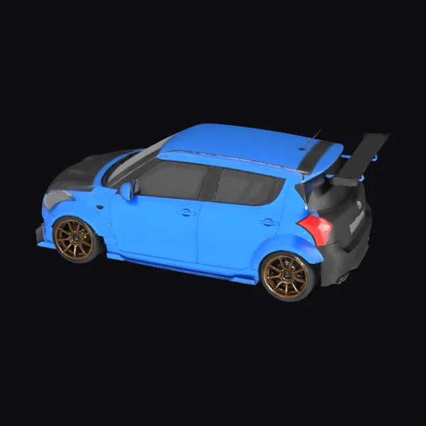 Modified Blue Hatchback