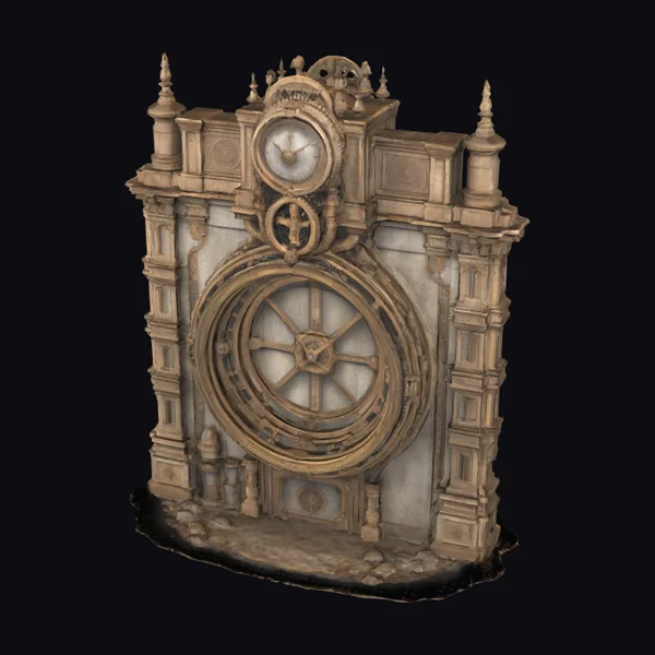 Ancient Clock Tower Facade