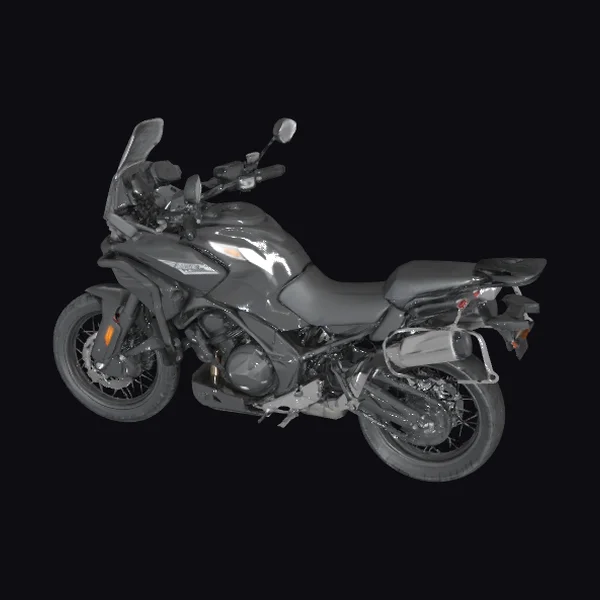 Gray Motorcycle with Windshield