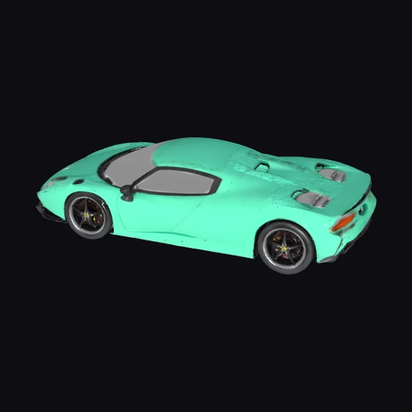 Mint Green Sports Car
