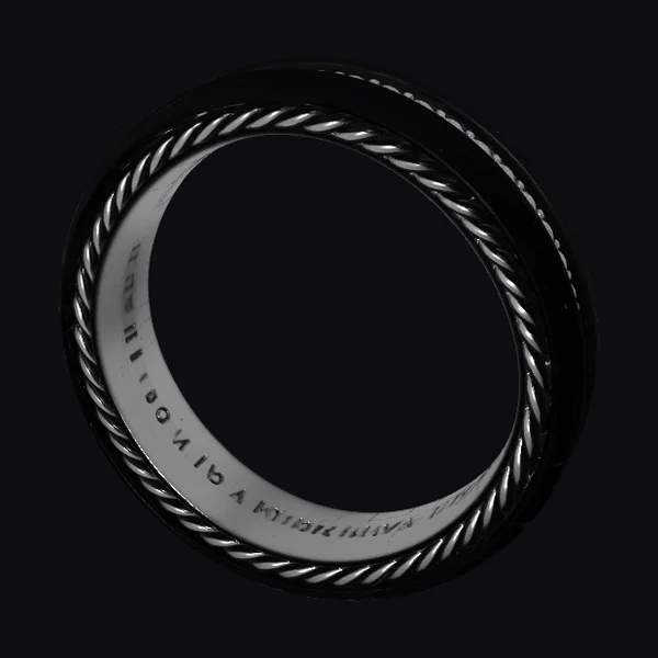 Black Titanium Band Ring