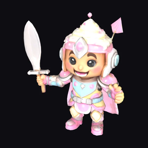 Chibi Knight in Pink Armor