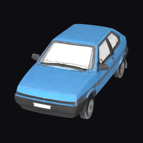 Blue Hatchback Car