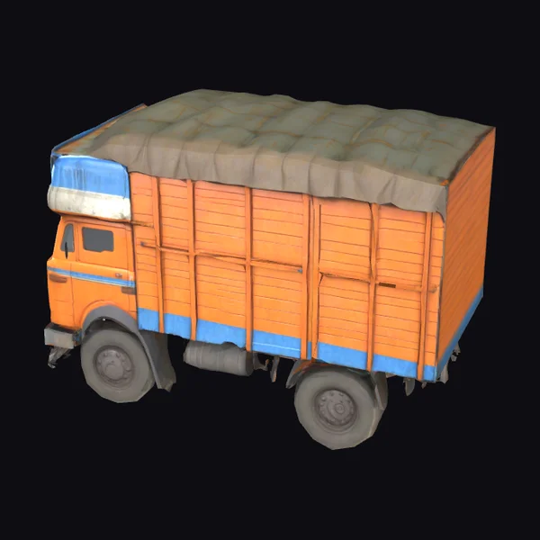 Orange Goods Carrier Truck